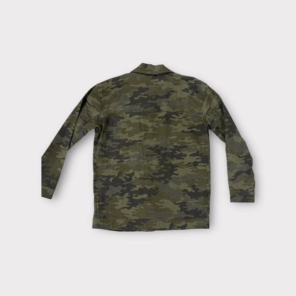 Love Fire Utility Jacket Green Camo Buttons Oversized Military - Picture 4 of 10